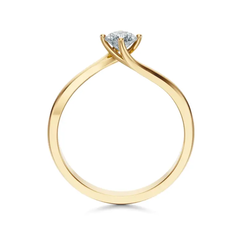 Pierścionek zaręczynowy złoty z diamentem